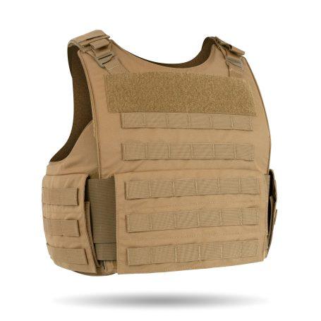 4PV-TAC Vest - Four Panel Tactical Vest - Coyote color - Angled view