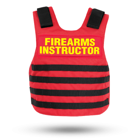 Firearms Instructor Vest High Visibility Red Back View Slate Solutions