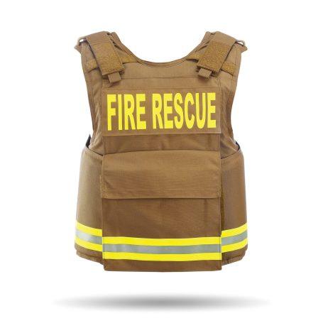 First Responder Fire Rescue Vest - Front view - Tan color