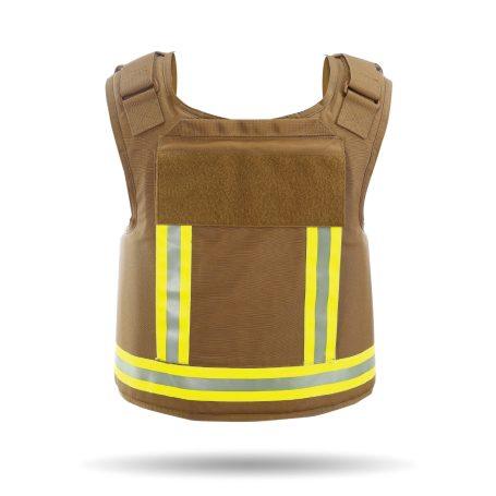 First Responder Fire Rescue Vest - Back view - Tan color