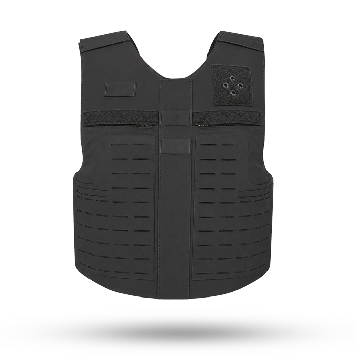 Tactical Outer Carrier in Full Laser-Cut in Black Front View