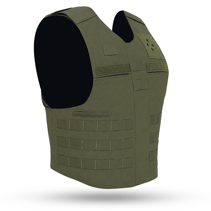 Tactical Outer Carrier in Half MOLLE in Ranger Green Angled View