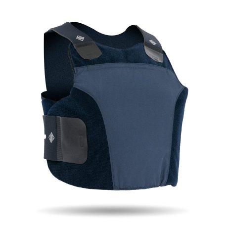 GEN II FEMALE CONCEALABLE PLATE CARRIER - Angled view - Navy blue color