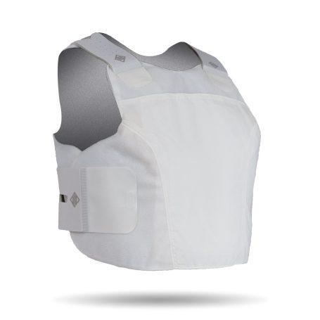 GEN II FEMALE CONCEALABLE PLATE CARRIER - Angled view - White color