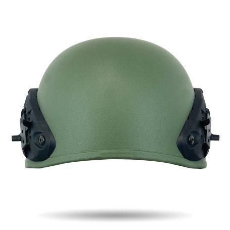 401 Ballistic Helmet with Rails - Green color - Back view - Full Cut