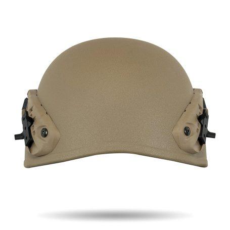 401 Ballistic Helmet with Rails - Tan color - Back view - Full Cut