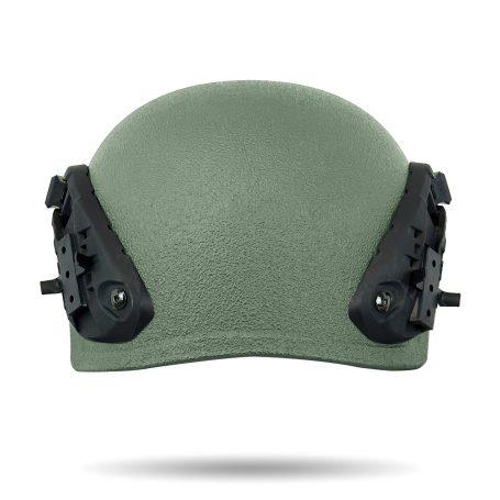 401 Ballistic Helmet with rails - Green color - Back view - High Cut