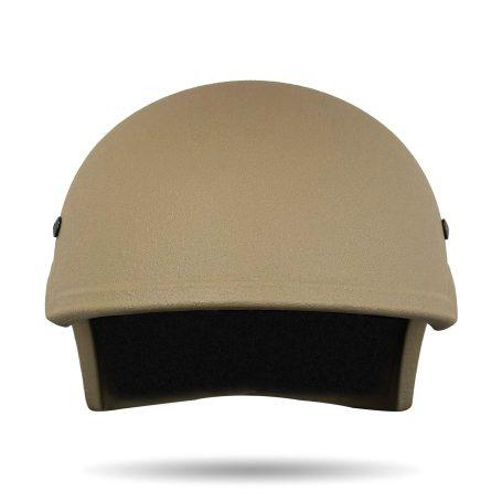 401 Ballistic Helmet - Tan color - Front view - High Cut