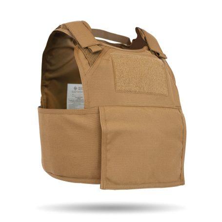 EMS plate carrier - Coyote color - Angled view