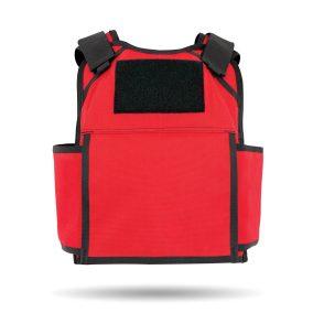 EMS plate carrier - Red color - Front view