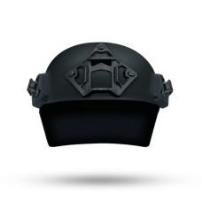 Rimline Pro Helmet with Side Rails and Shroud in Black and Front View