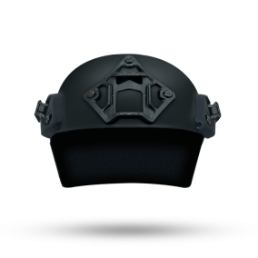 Rimline Pro Helmet with Side Rails and Shroud in Black and Front View