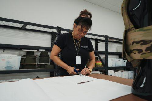 Cutting patterns in sample room of Slate Solutions